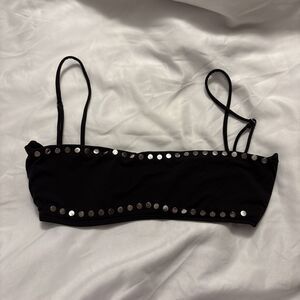 Dolce Vita Bandeau Black Bikini Top, Sz S